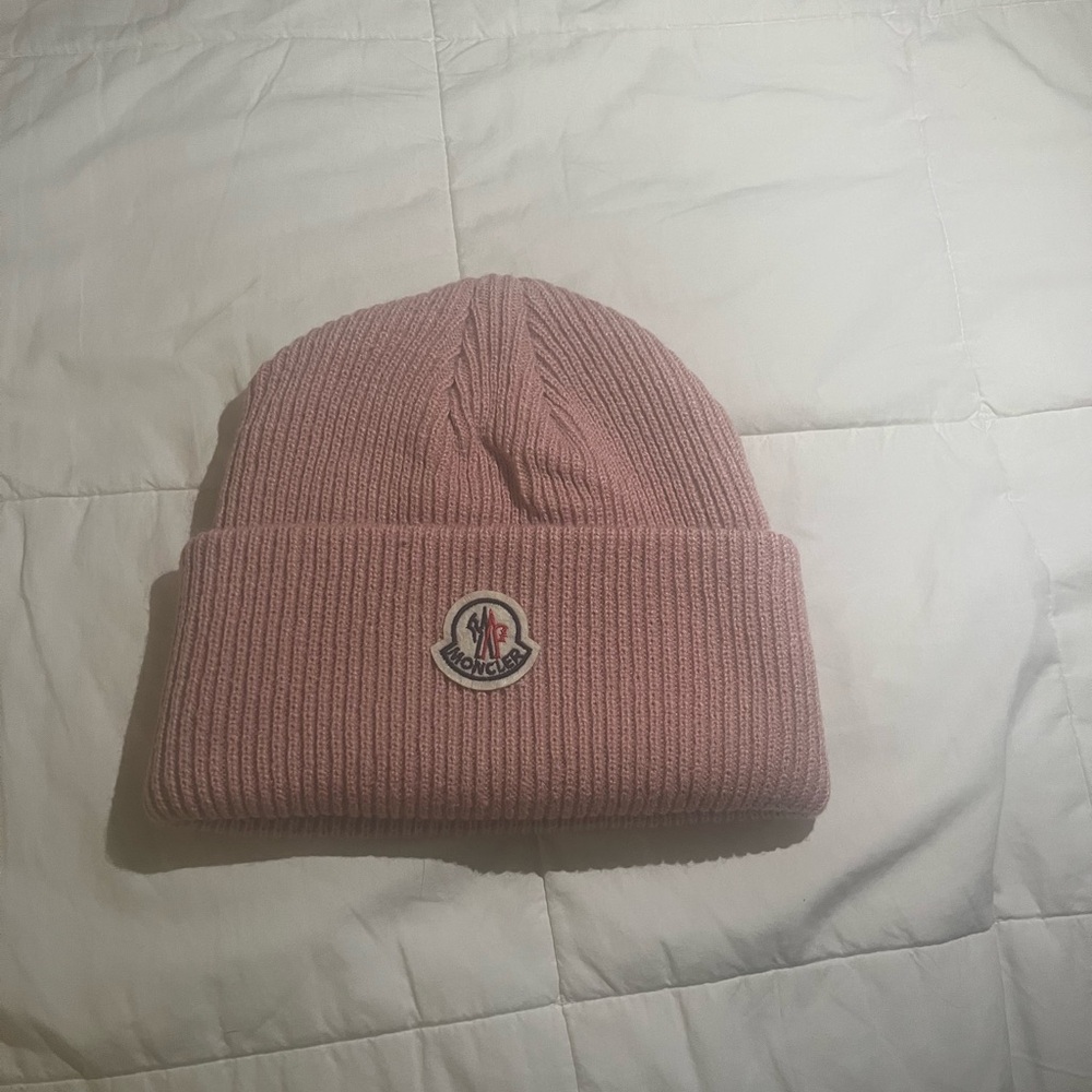 Moncler Soft Pink Knit Beanie